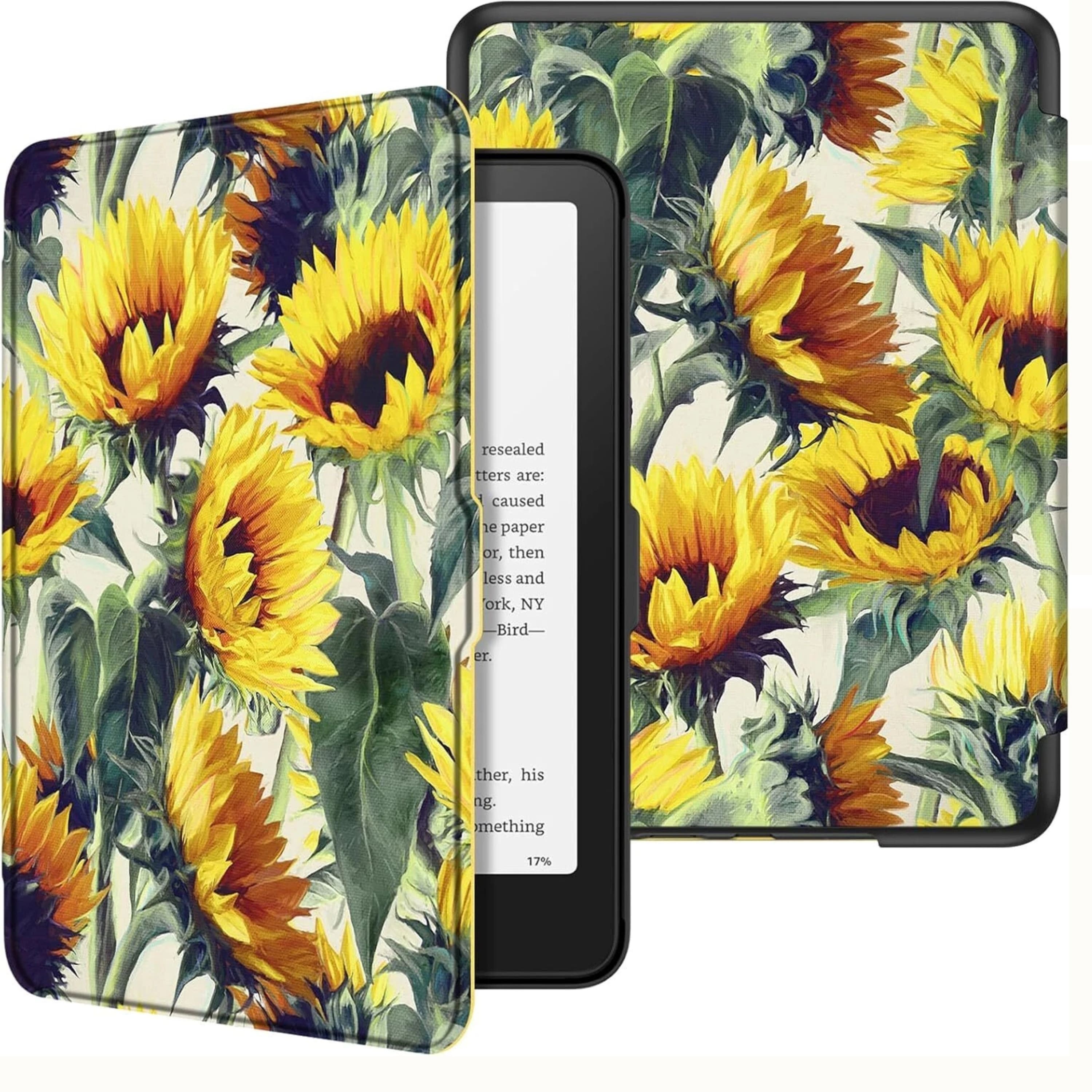 Kitcheniva - Premium Slim Case for Kindle Paperwhite 12th Gen 2024 With Auto Wake Sleep - Sunflower