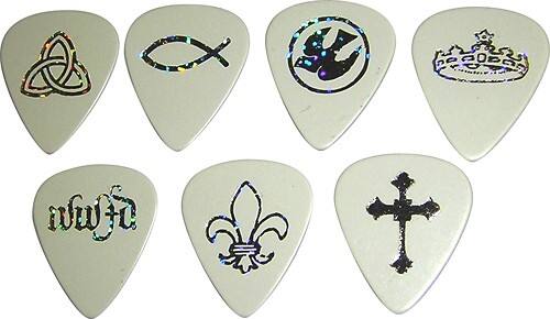 Front Standard. D'Andrea - Christian Thin Thermoplastic Guitar Pick (144-Pack) - White.