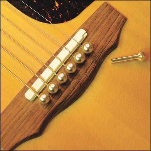 Front Standard. D'Andrea - Traditional Tone Pins (6-Pack) - Brass/Mother-of-Pearl.