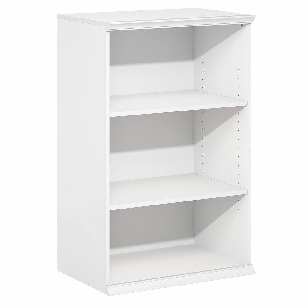 Left. Furinno - FANO Closet Organizers and Storage, 3-Tier Closet Organizer with Adjustable Shelves, Stackable Open Shelf Closet Shelves - White.