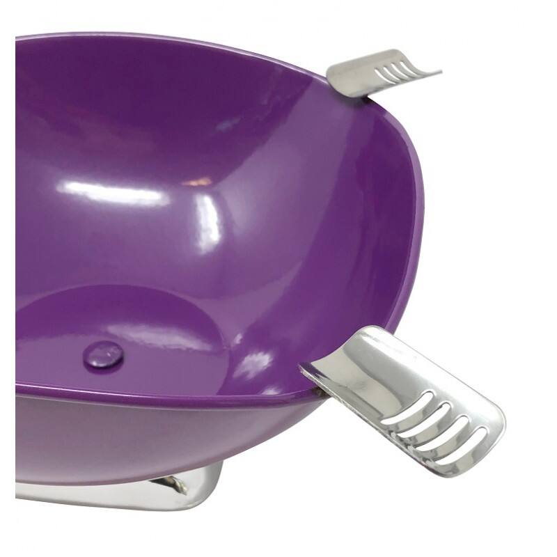 Back. Prestige - Smokin Ash' Quadrangle Cigar Ashtray(Purple) - Gloss Metallic Purple Finish.