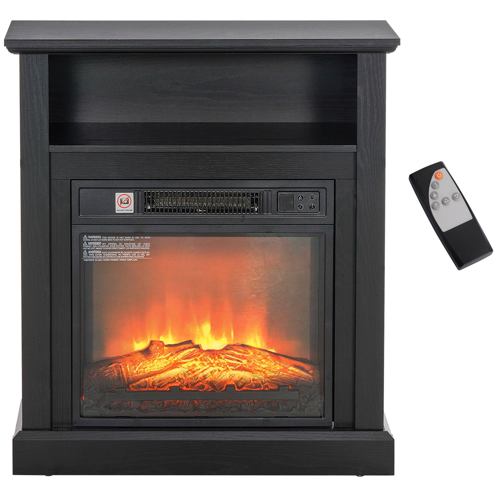Alt View 5. Tiramisubest - 27" Freestanding Electric Fireplace with Mantel,Fireplace Insert Heater with Realistic Flame Effect,Remote Control,Black - Black.