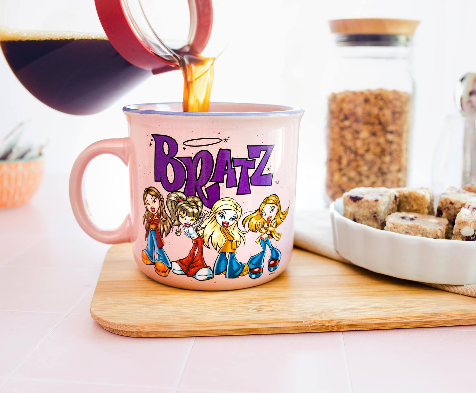 Alt View 2. Silver Buffalo - Bratz Pink Ceramic Camper Mug | Holds 20 Ounces - Purple.