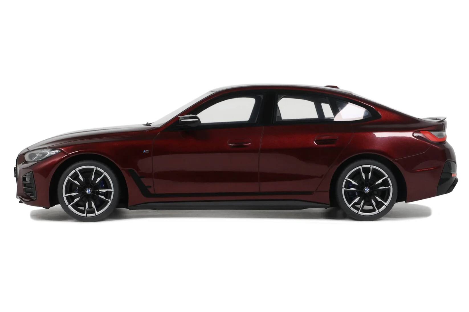 Angle. Otto Mobile - 2021 BMW M440i xDrive Gran Coupe Aventurin Red Metallic Limited Edition to 500 pieces Worldwide 1/18 Model Car - Red Metallic.