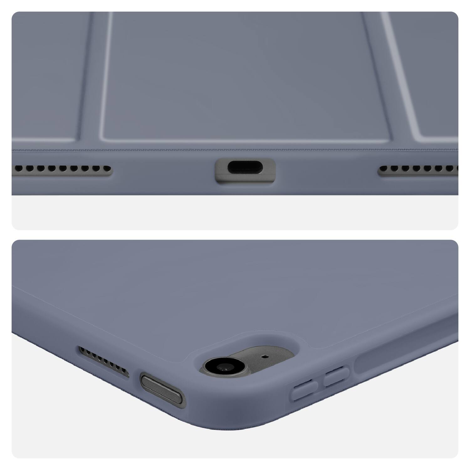 Alt View 2. Vena - For Apple iPad A16 Case, iPad 10th Generation Case, iPad 11th Gen Case Trifold Stand Slim Protective Cover, Purple Gray - Purple Gray.