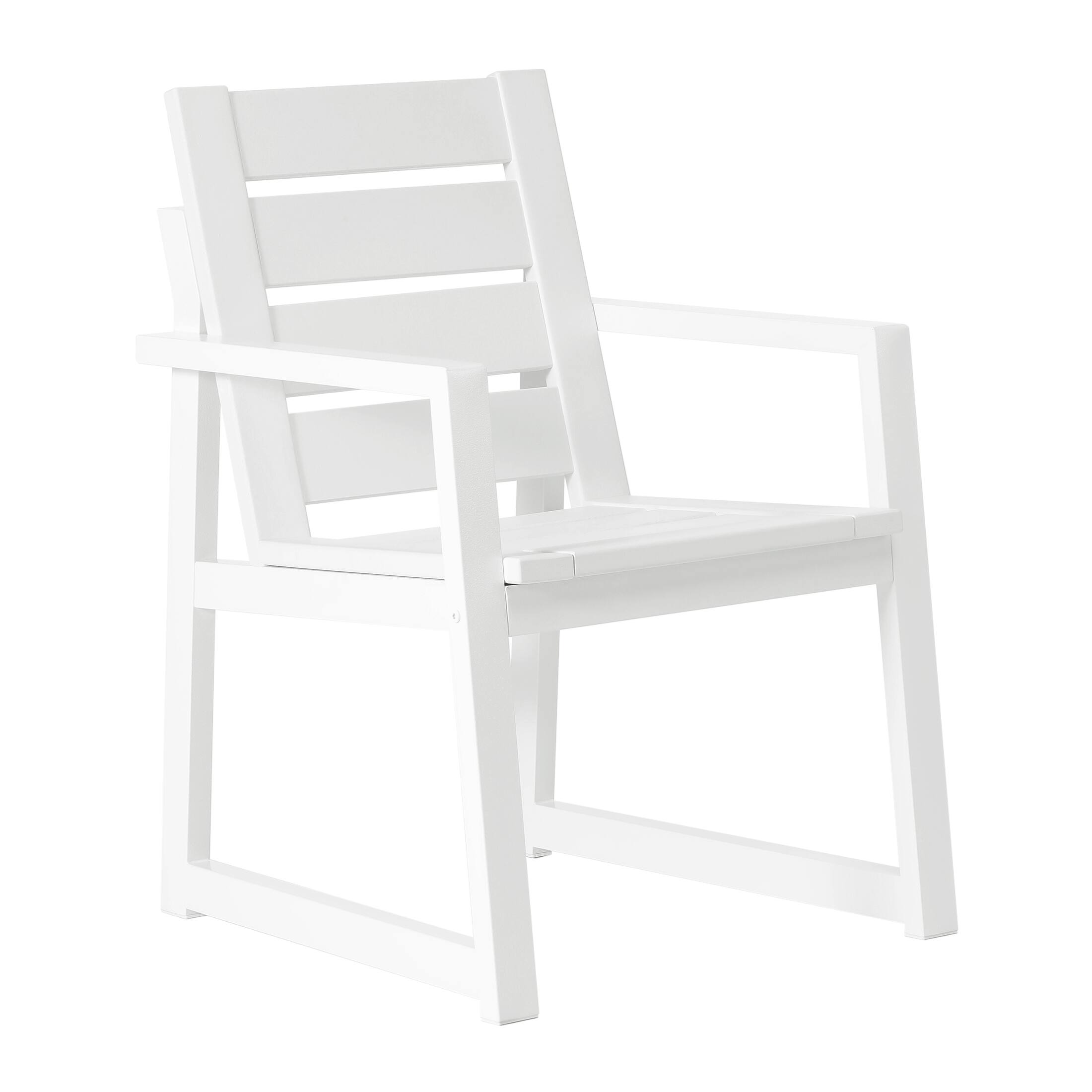 Alt View 1. WestinTrends - WestinTrends Cape May 7-Piece HDPE Outdoor Furniture Patio Dining Table With Umbrella Hole and Chairs Set For 6 - White.