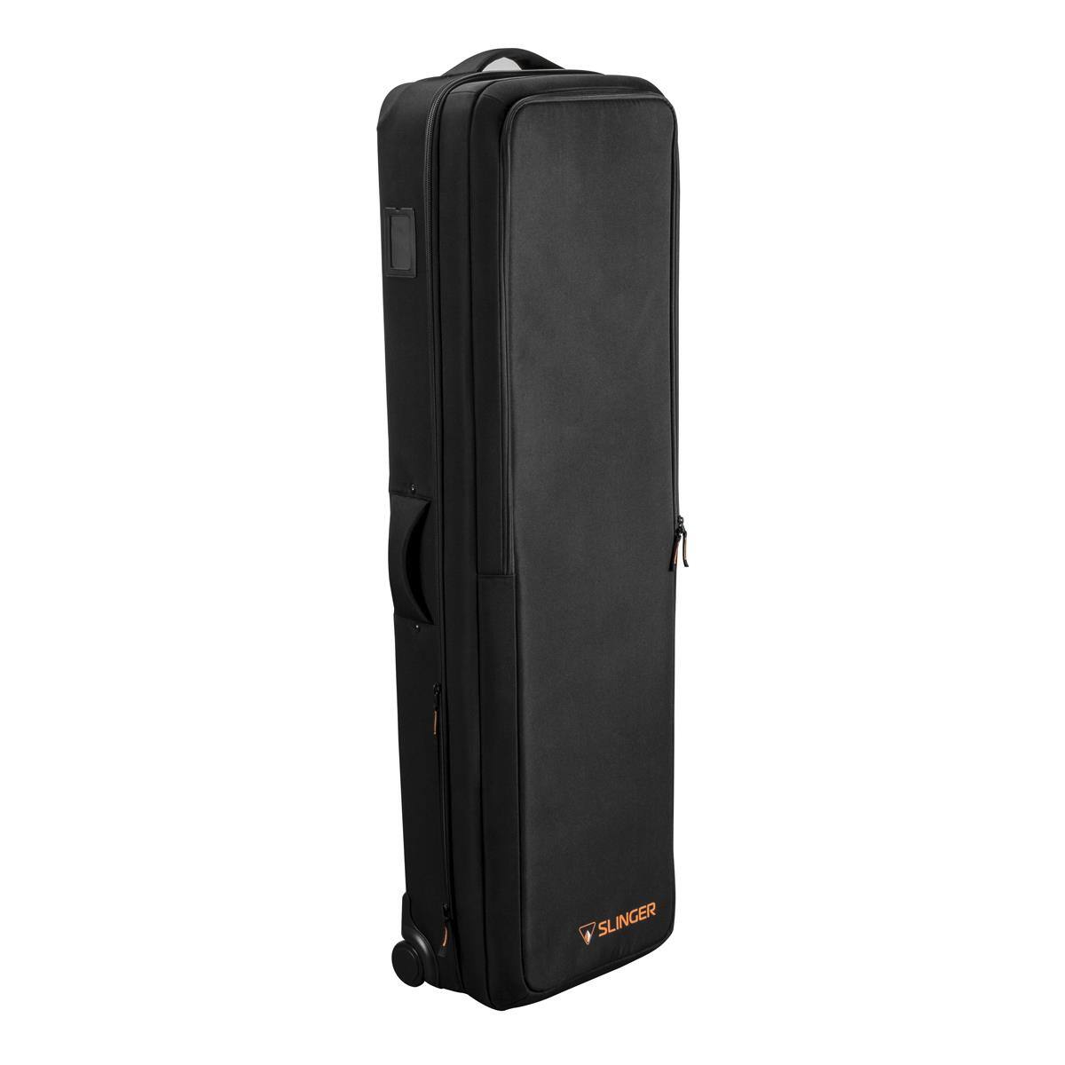 Front. Slinger - Slinger L6 BigBag Light Stand Rolling Case for Three C-Stands, Black, Carrying Case for Light Stands Features Bright.