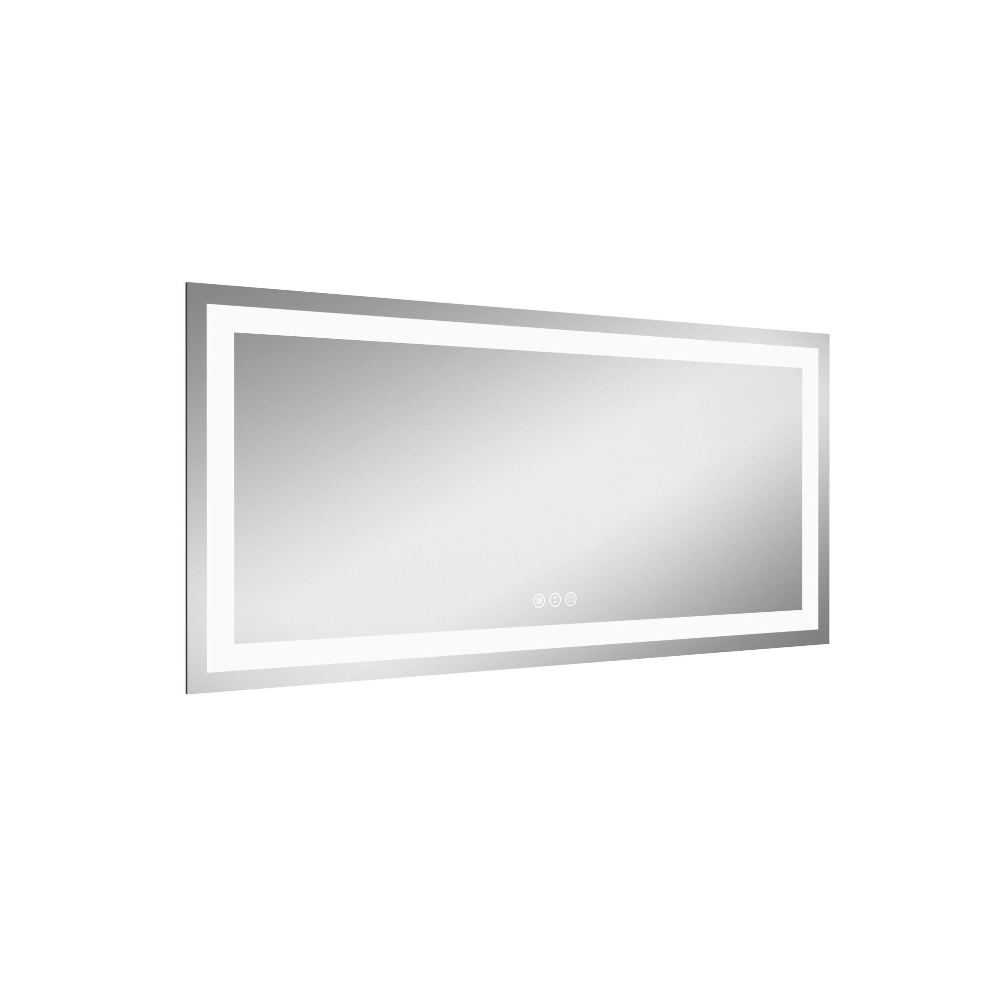 Alt View 1. Boyel Living - 28 in. W x 60 in. H Rectangular Frameless Wall Bathroom Vanity Mirror with Front and Backlit and Anti Fog.
