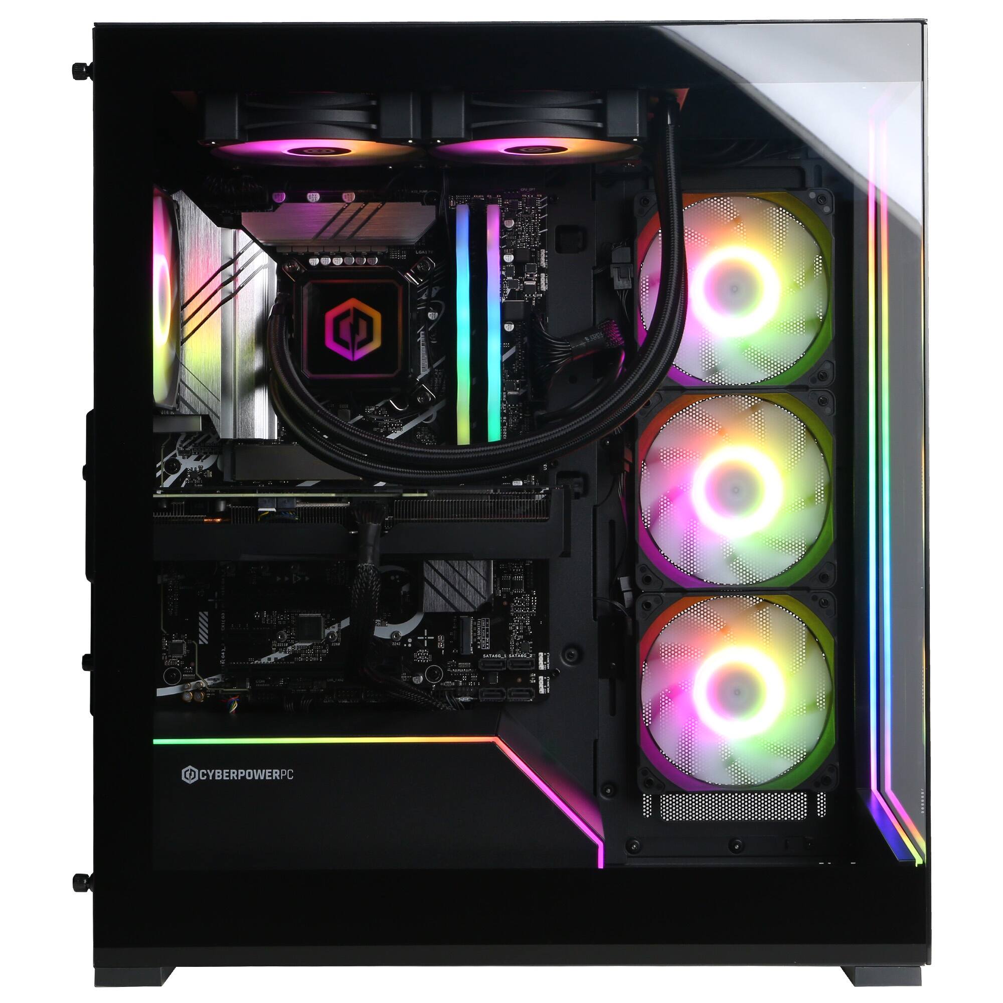 Alt View 5. CyberPowerPC - Gaming Desktop - Intel Core i7-14700KF - NVIDIA GeForce RTX 5070 12GB - 32GB DDR5 - 1TB PCIe 4.0 SSD - Black.
