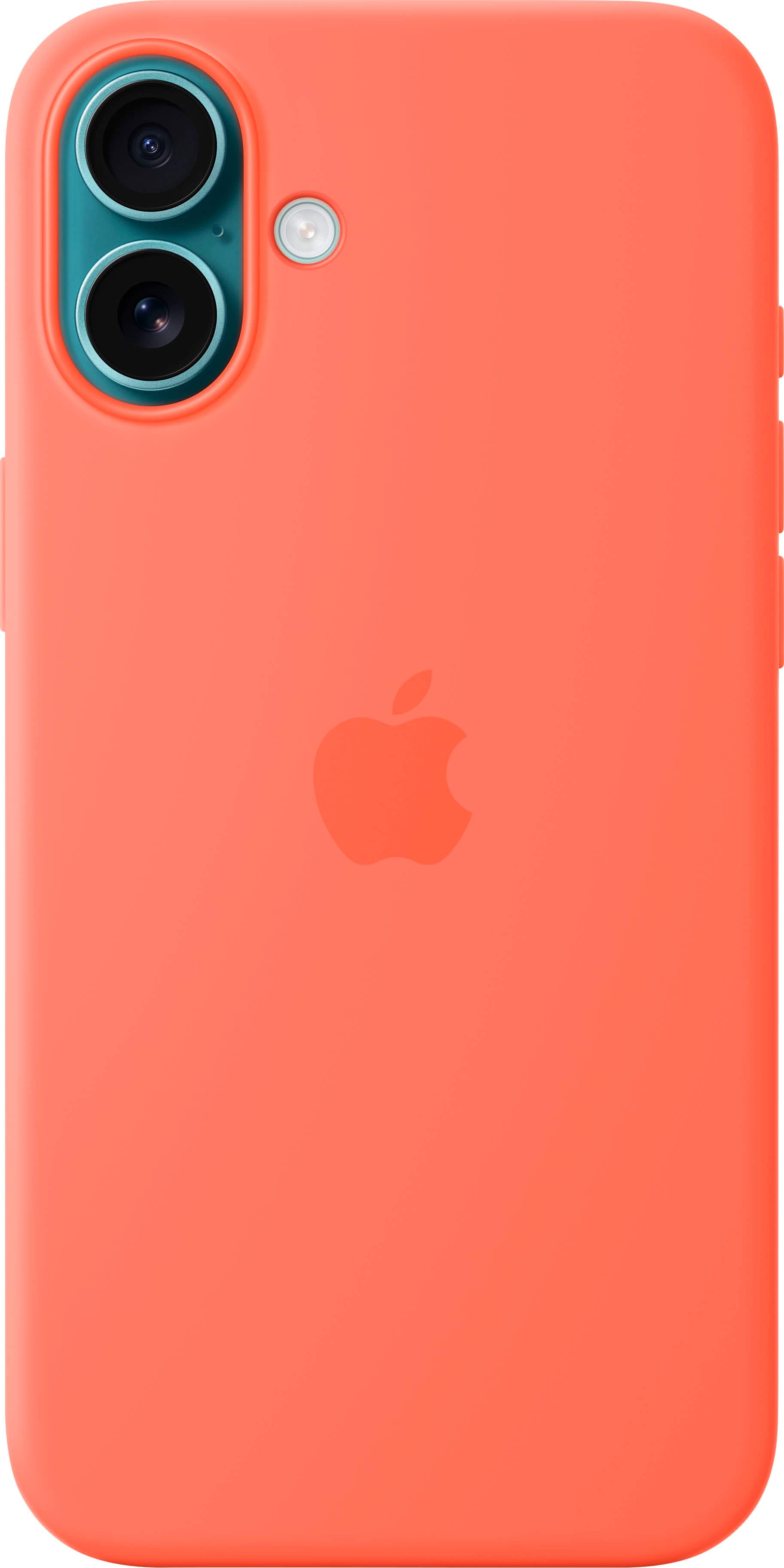 Left. Apple - iPhone 16 Plus Silicone Case with MagSafe - Tangerine.
