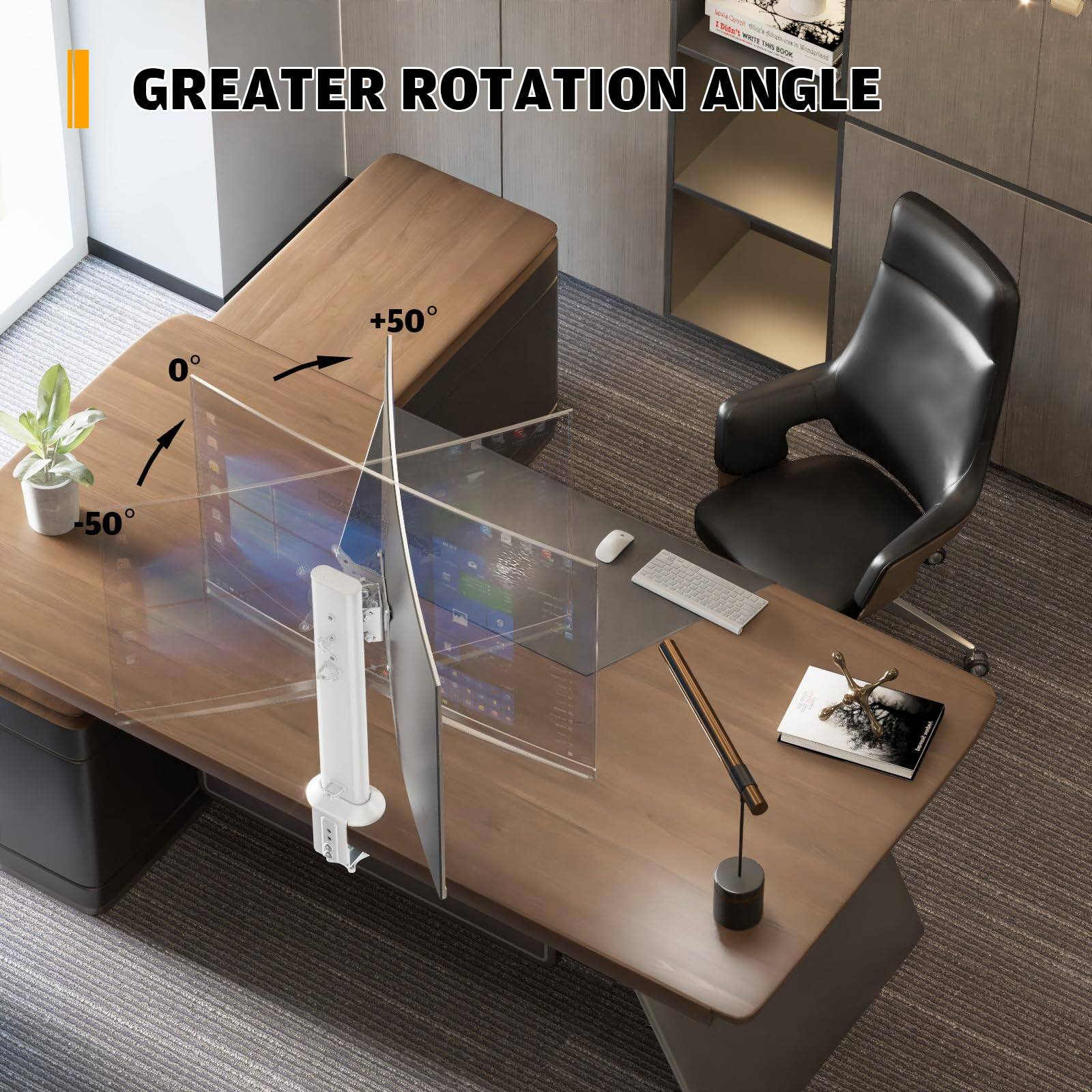 GREATER ROTATION ANGLE

+50°
0°
-50°