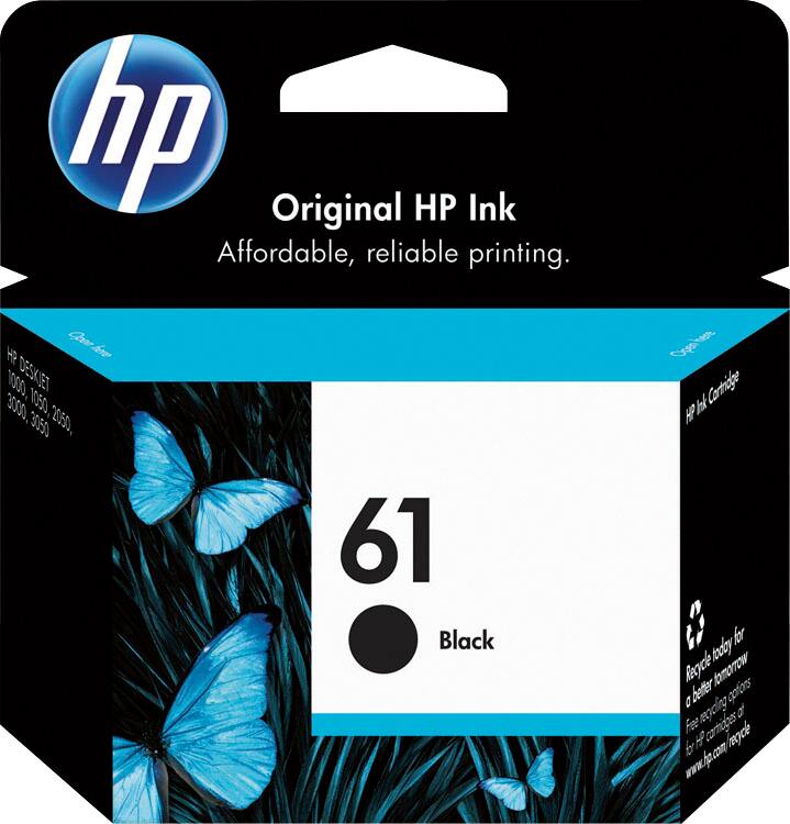 Alt View 1. HP - 61 Standard Capacity Ink Cartridge - Black.