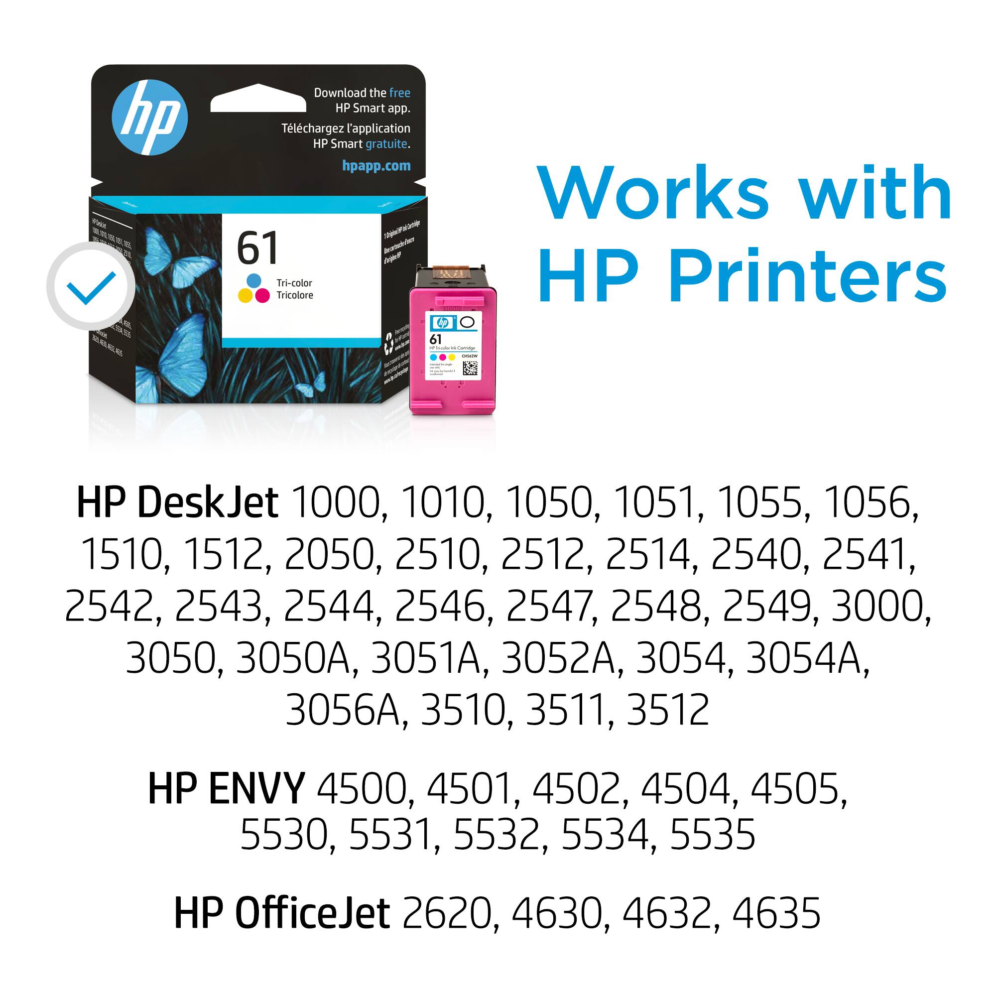 HP - Download the free HP Smart app. hpapp.com

Works with:

* HP DeskJet 1000, 1010, 1050, 1051, 1055, 1056, 1510, 1512, 2050, 2510, 2512, 2514, 2540, 2541, 2542, 2543, 2544, 2546, 2547, 2548, 2549, 3000, 3050, 3050A, 3051A, 3052A, 3054, 3054A, 3056A, 3510, 3511, 3512
* HP ENVY 4500, 4501, 4502, 4504, 4505
* HP OfficeJet 2620, 4630, 4632, 4635