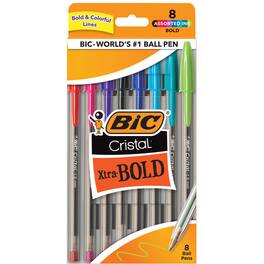 BIC - Cristal Xtra Bold Fashion Bold Point (1.6mm) 8-Pack Pouch