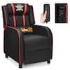 Front. Costway - Theater Style Massage Gaming Chair - Red + Black.
