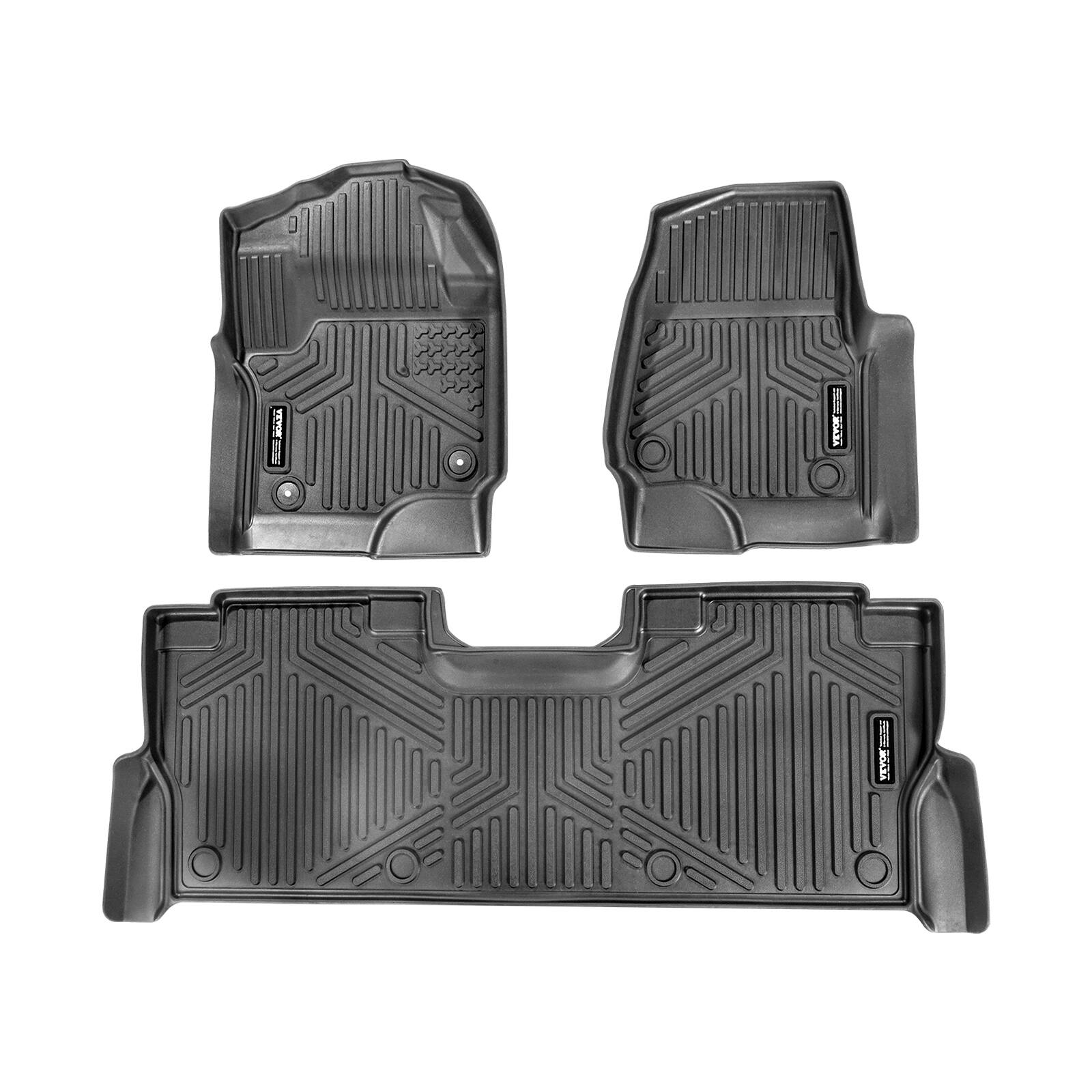 VEVOR - Automotive Floor Mats, Fits for Ford F250 F350 F450 F550 2017-2024 2025 Super Duty Crew Cab Bucket Seat - Black