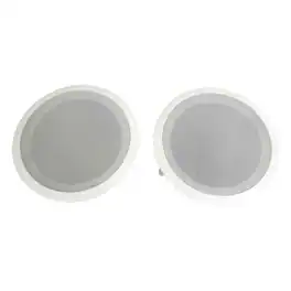 Sterilite - Pyle PDIC81RD 250W 8" Round Flush Mount In-Wall/Ceiling Home Speakers, 2 Pack - White
