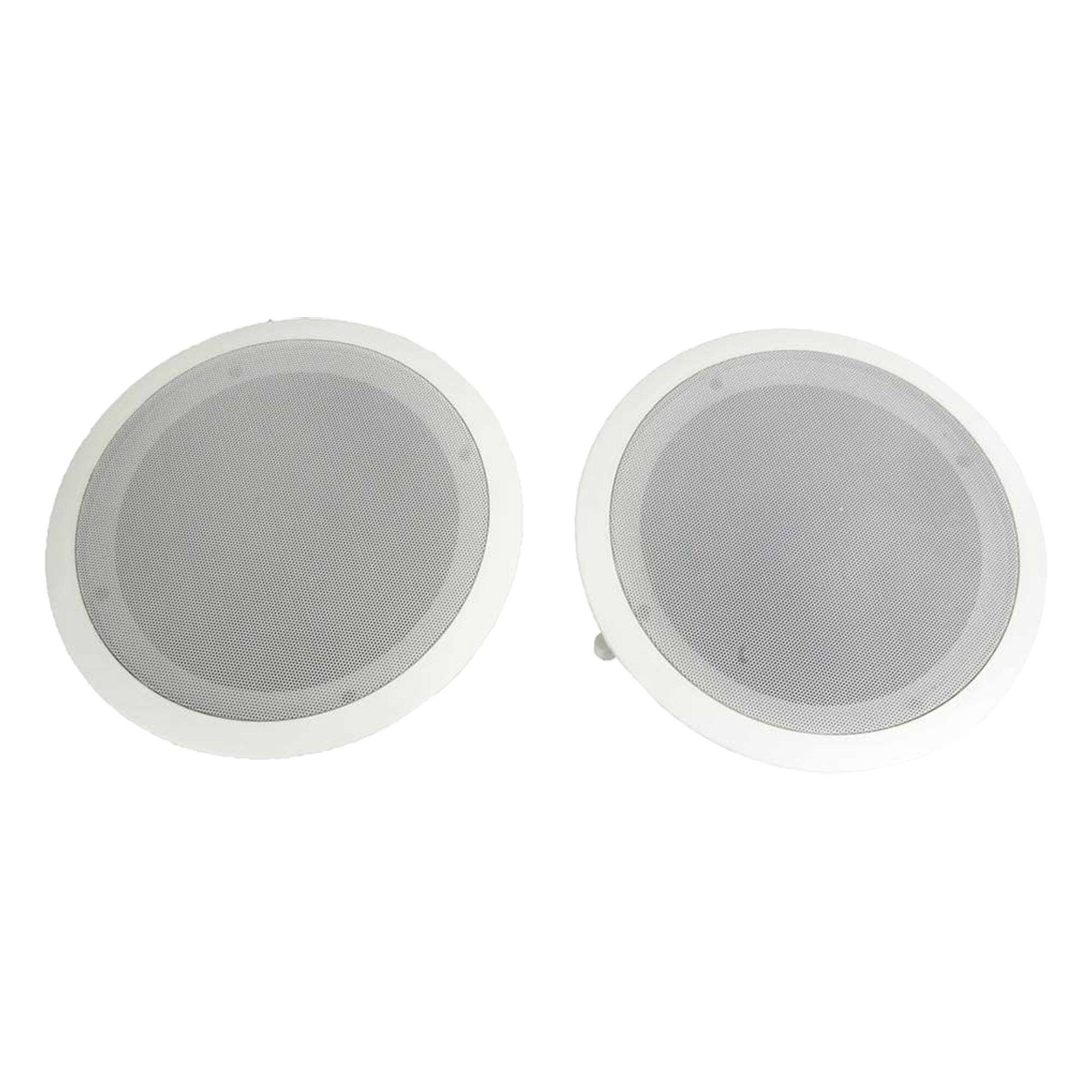 Front. Sterilite - Pyle PDIC81RD 250W 8" Round Flush Mount In-Wall/Ceiling Home Speakers, 2 Pack - White.