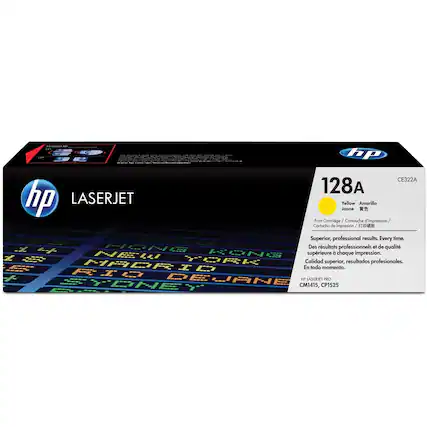 Front. HP - CE322A LaserJet 128A Print Cartridge - Yellow.