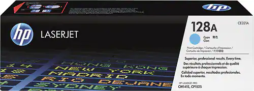 Front. HP - 128A Toner Cartridge - Cyan.