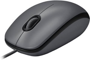 Logitech - M100 Wired Optical Ambidextrous PC Mouse with 1000 DPI Optical Tracking - Gray - Front_Zoom
