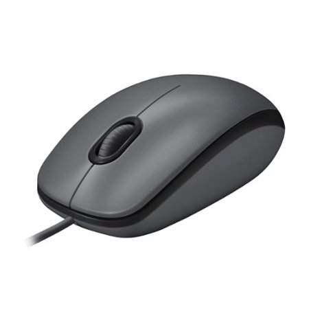 Logitech - M100 Wired Optical Ambidextrous PC Mouse with 1000 DPI Optical Tracking - Gray
