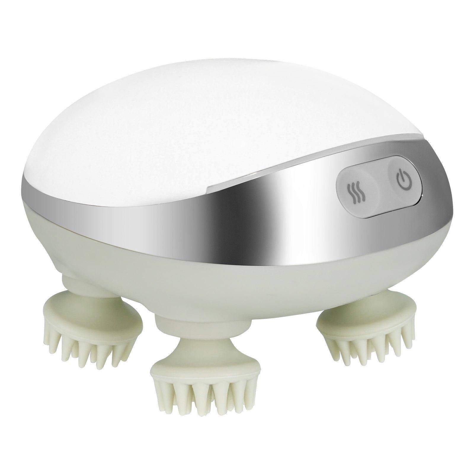 Alt View 9. Glintex - Electric Scalp Massager Waterproof Portable Rechargeable Kneading Head Massager for Stress Relief and Hair Care - Elegant White.