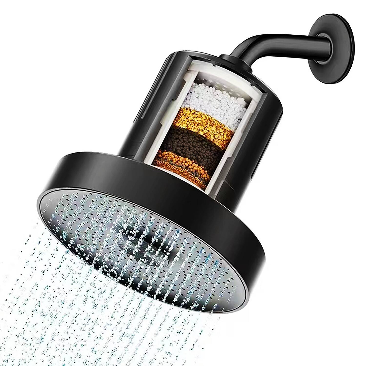 Left. Giantpower - High Pressure Filtered Shower Head Daily Improve Hair and Skin - Matte Black.