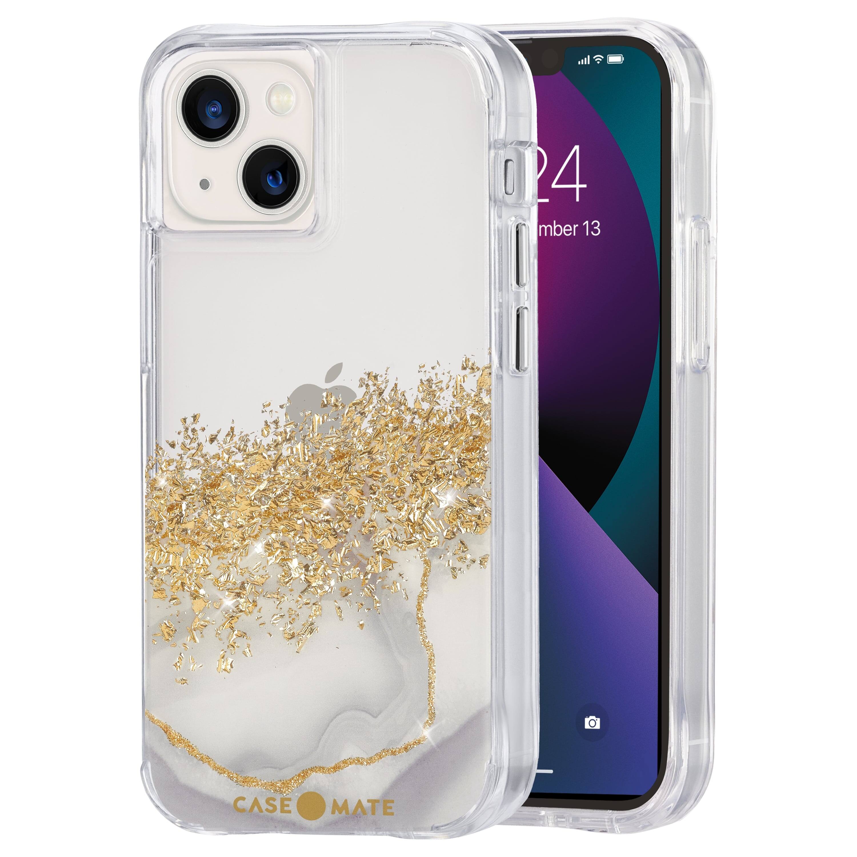 Alt View 1. Case-Mate - Karat Marble Hardshell case w/ Antimicrobial for iPhone 13 mini  - Gold.
