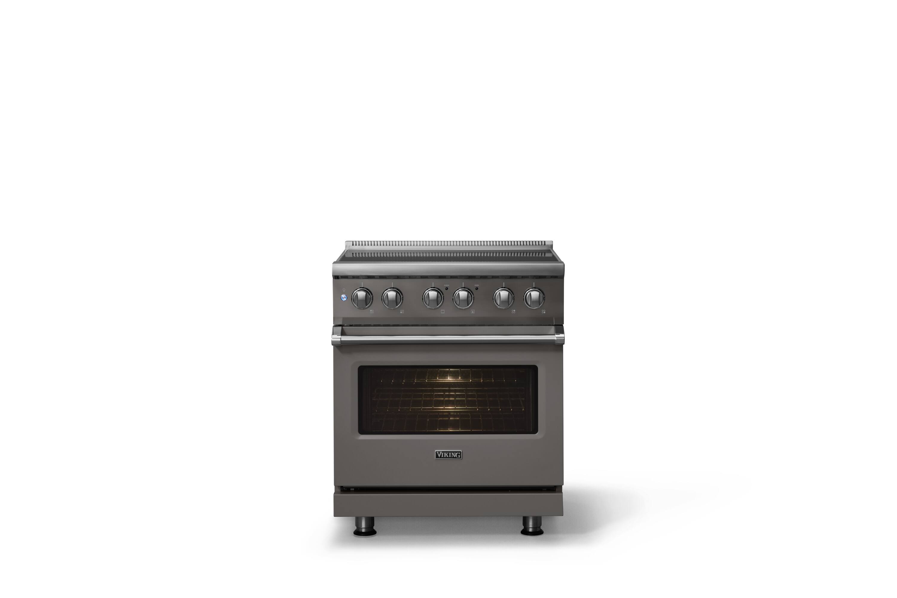 Alt View 1. Viking - 30 in. Wide 4 Elements Pro 5 Series 4.7 Cu. Ft. Freestanding Induction Convection Range - Damascus Gray - Damascus Gray.