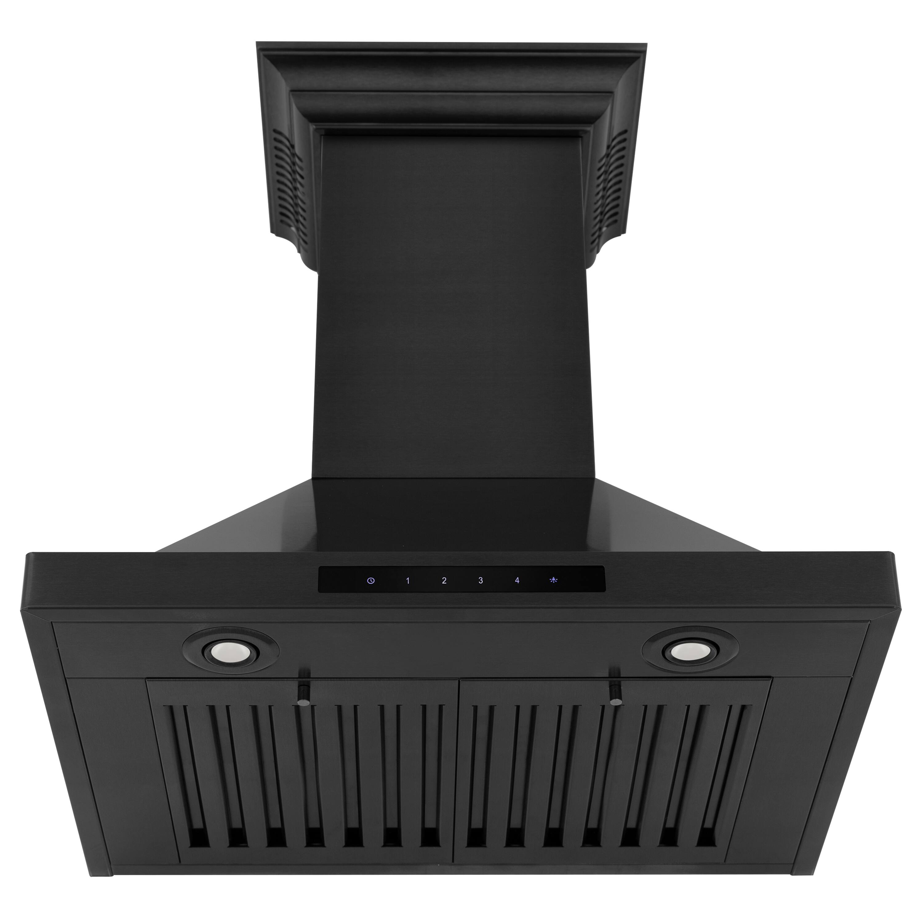 Alt View 1. ZLINE - 24" ZLINE CrownSound™Ducted Vent Wall Mount Range Hood in Black Stainless Steel with Built-in Bluetooth Speakers - Black Stainless Steel.