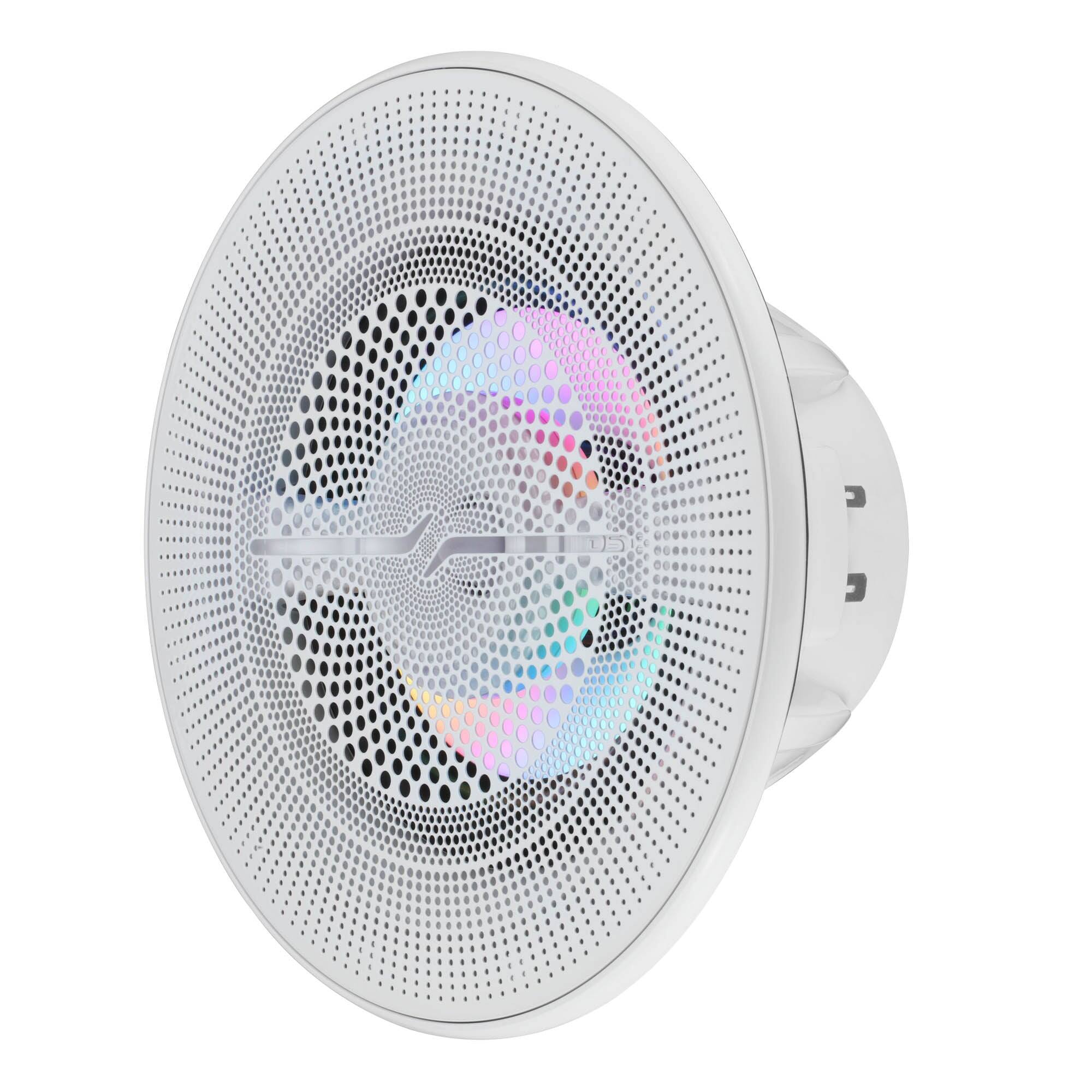 Alt View 4. DS18 Audio - NXL 8" 2-way Coaxial Speaker with Built-in Driver and Grille (Pair), 175W RMS 4-Ohm - White.