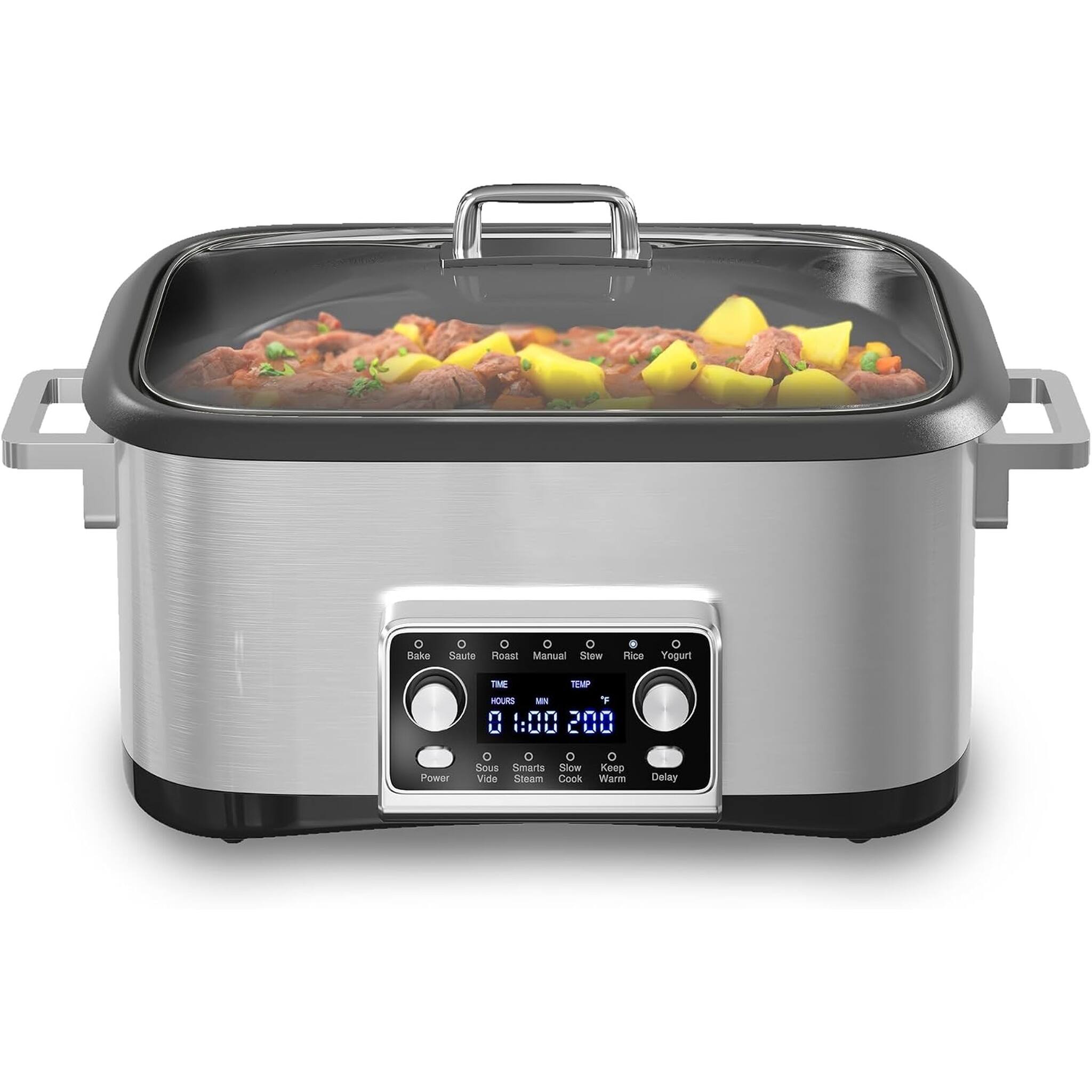 - Bake
- Saute
- Roast
- Manual
- Stew
- Rice
- Yogurt
- Sous
- Smarts
- Slow
- Keep
- Warm
- Steam
- Cook
- Power
- Video
- Delay