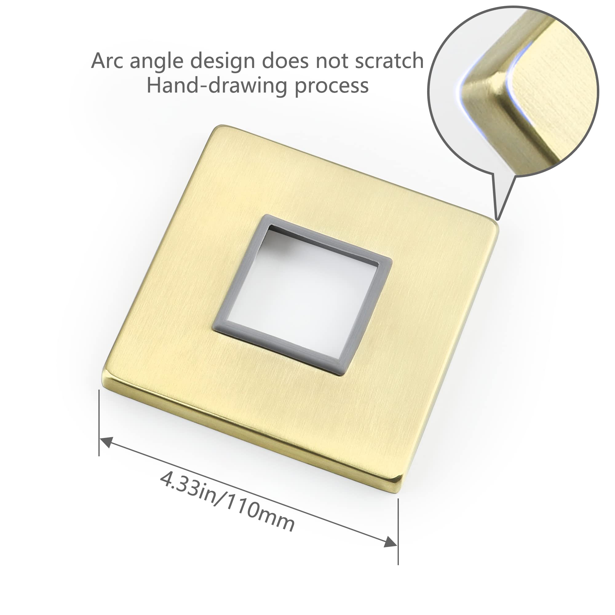 Arc angle design does not scratch  
Hand-drawing process  

4.33in/110mm