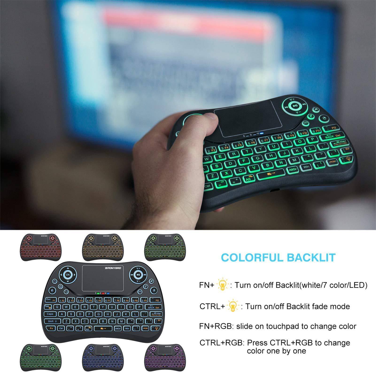COLORFUL BACKLIT

FN+💡: Turn on/off Backlit (white/7 color/LED)

CTRL+💡: Turn on/off Backlit fade mode

FN+RGB: slide on touchpad to change color

CTRL+RGB: Press CTRL+RGB to change color one by one