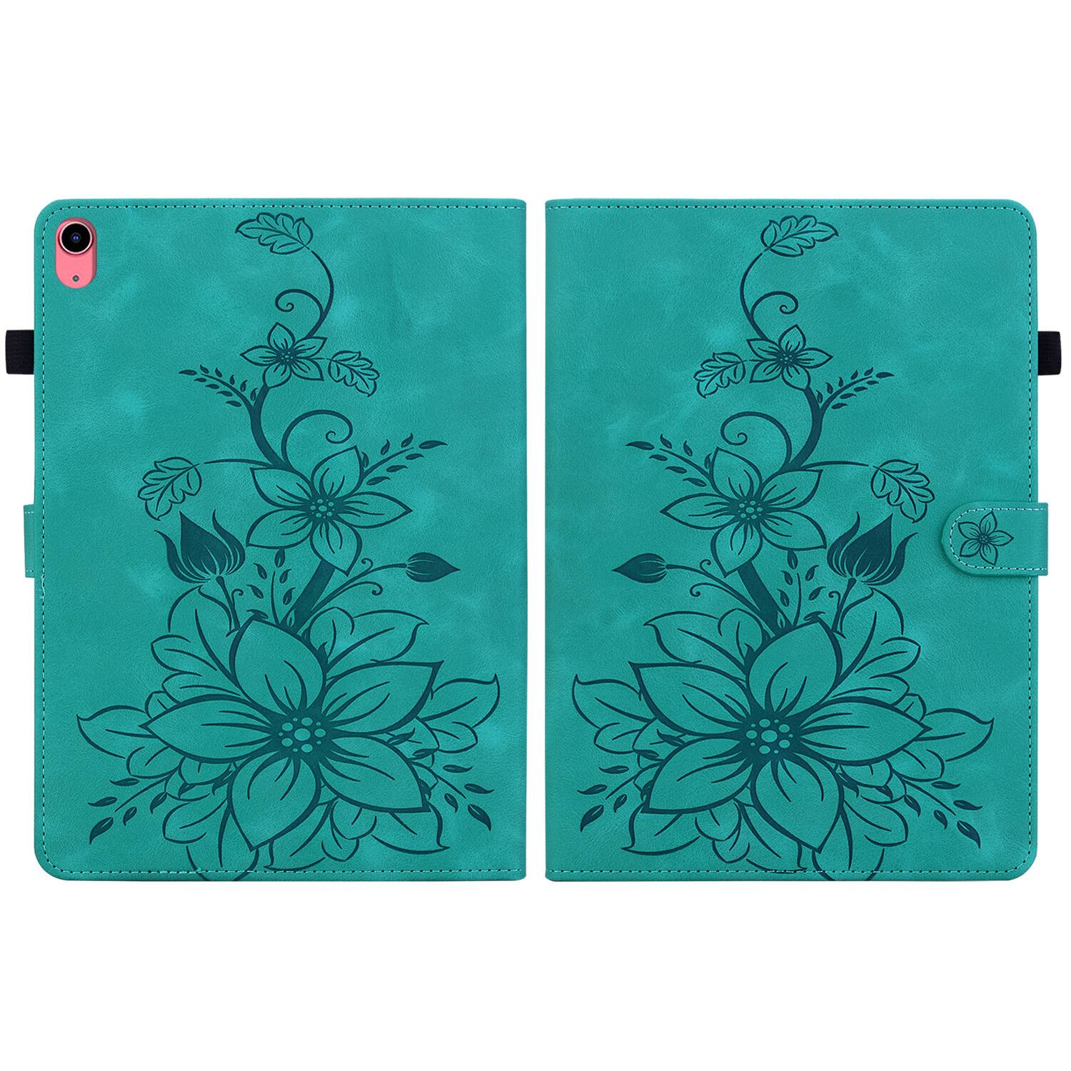 Alt View 1. Dteck - Case for Apple iPad (A16) 11" 2025 & iPad 10th Gen 2022,Embossed Pattern PU Leather Flip Card Holder Kickstand Cover - Green.