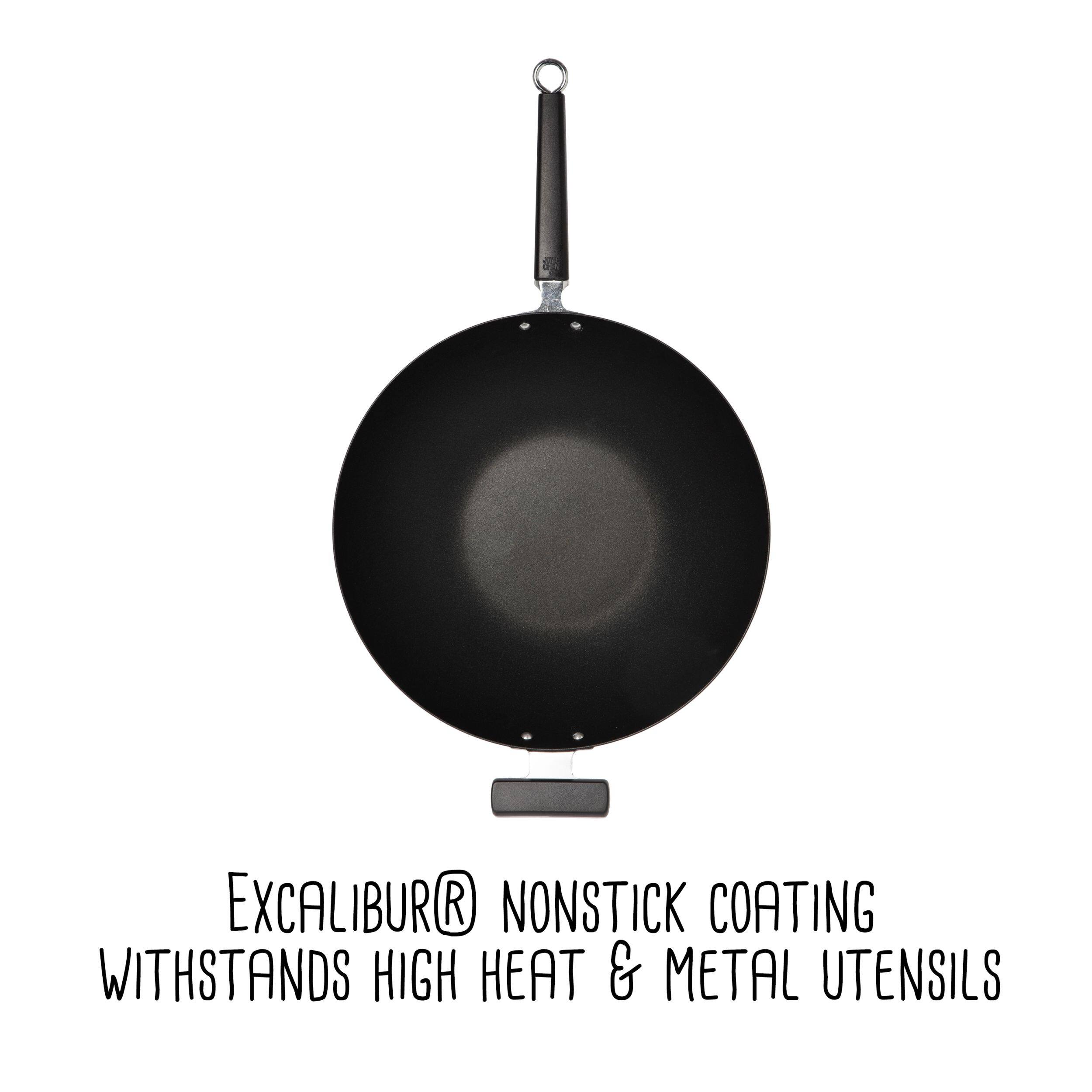 EXCALIBUR® NONSTICK COATING WITHSTANDS HIGH HEAT & METAL UTENSILS