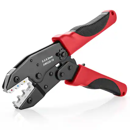 Front. JETRANSPORT - 6pcs Crimping Tool Set - Ratcheting Wire Crimper For Heat Shrink Insulated Nylon Non-insulated Ferrule - For Heat Shrink Connectors.