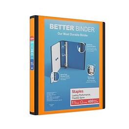 Staples - 1 1/2" 3-Ring Better Binder, D-Ring - Orange