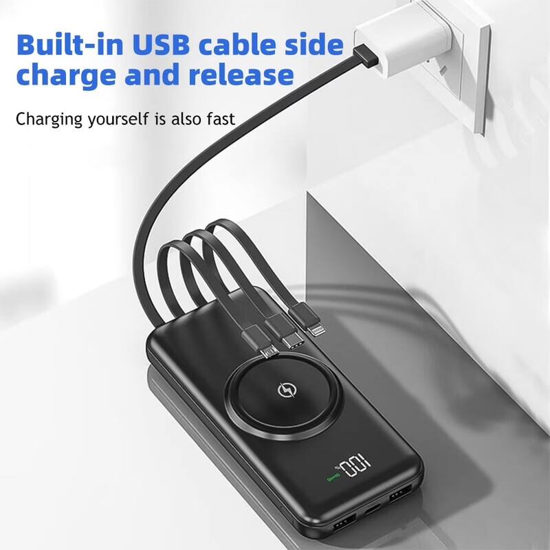 Built-in USB cable side charge and release

Charging yourself is also fast