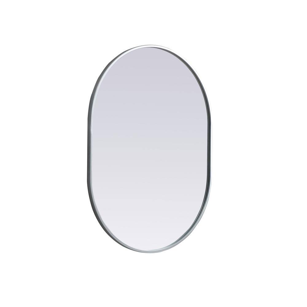 Alt View 1. Elegant Decor - Metal Frame Oval Mirror 27x36 Inch in Silver - Silver.