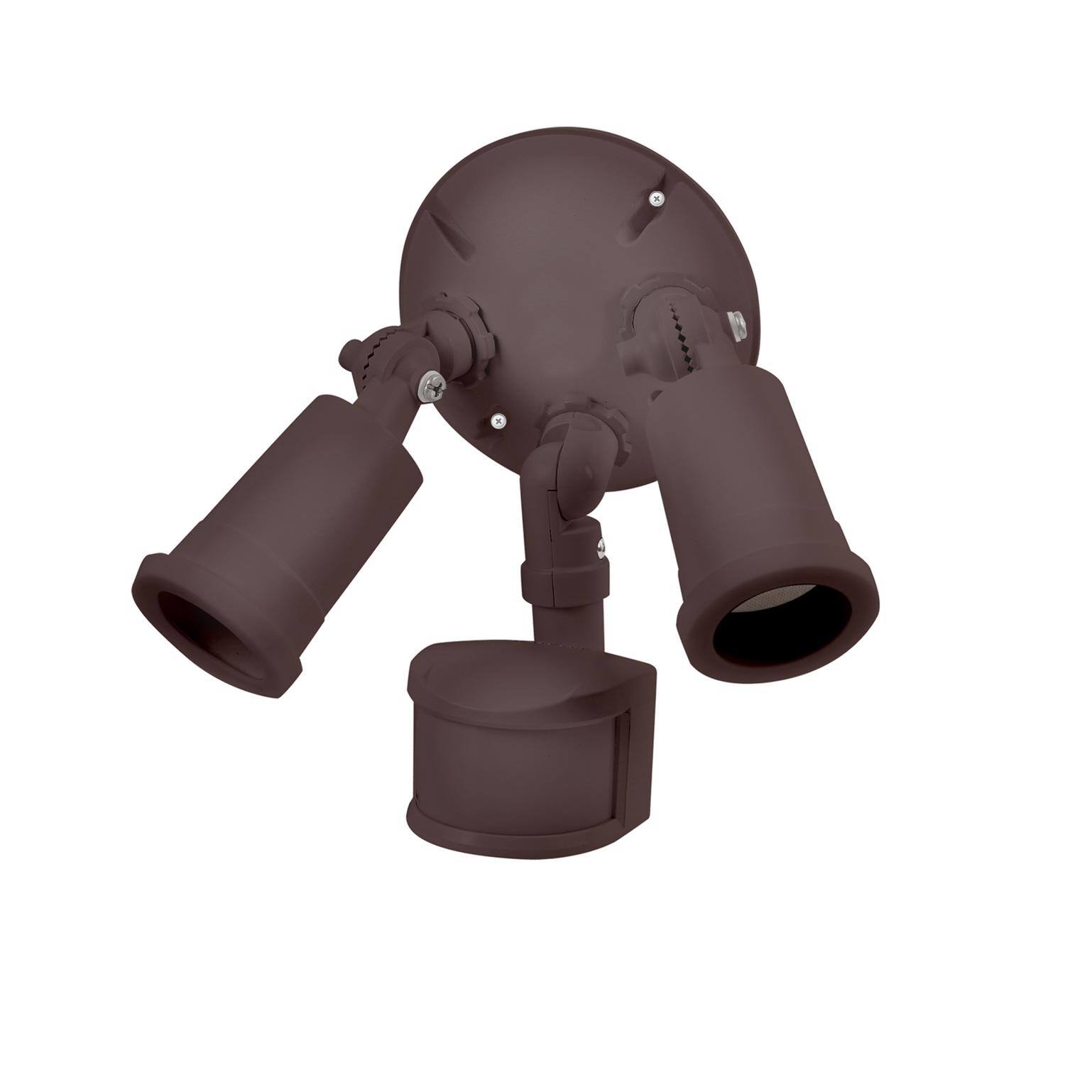 Left. FEIT ELECTRIC - Feit Motion-Sensing 180 deg Bronze Dual Floodlight Hardwired.