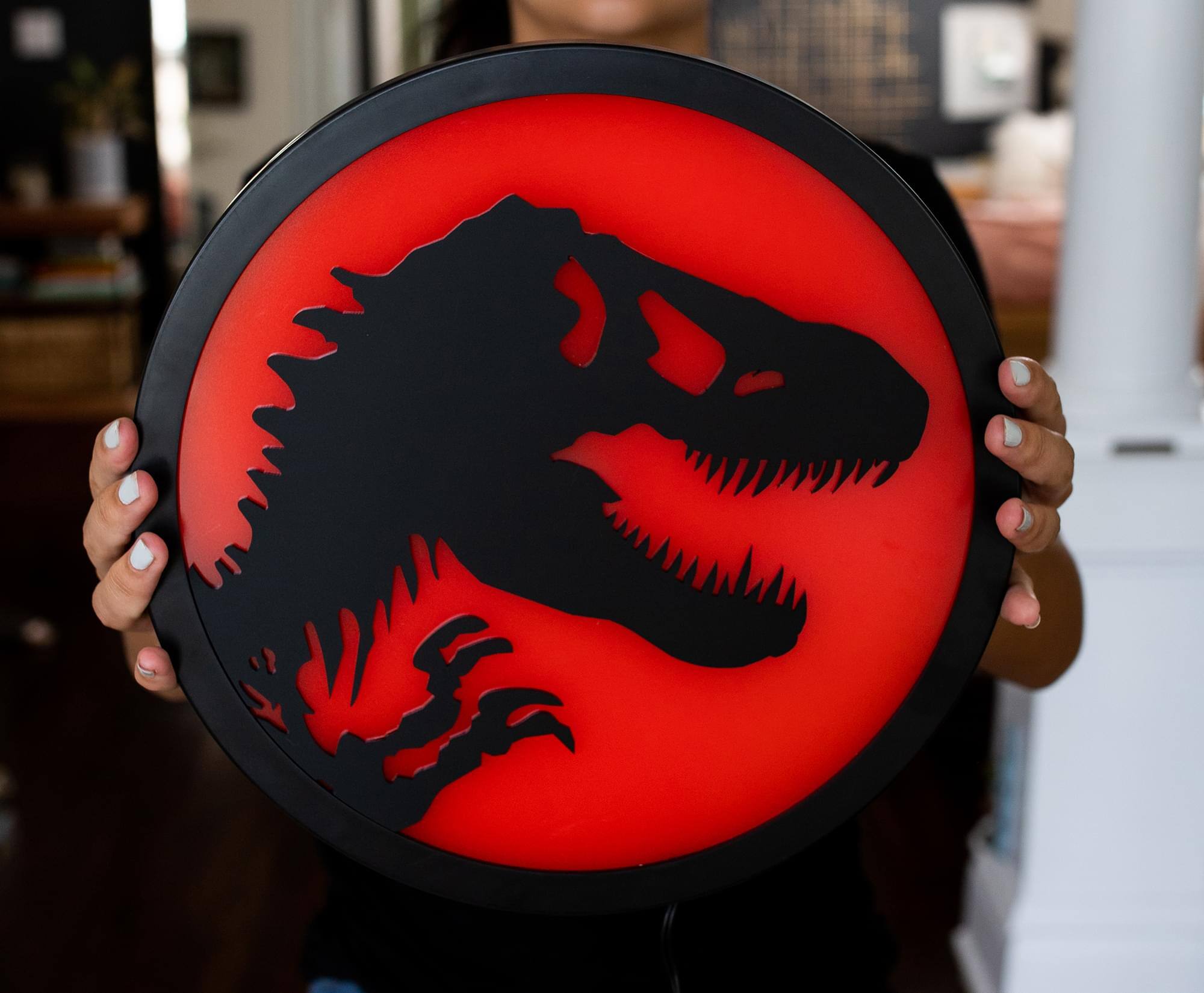 Alt View 10. Ukonic - Jurassic Park T-Rex Logo LED Wall Light Sign | 12 Inches Tall - Red.
