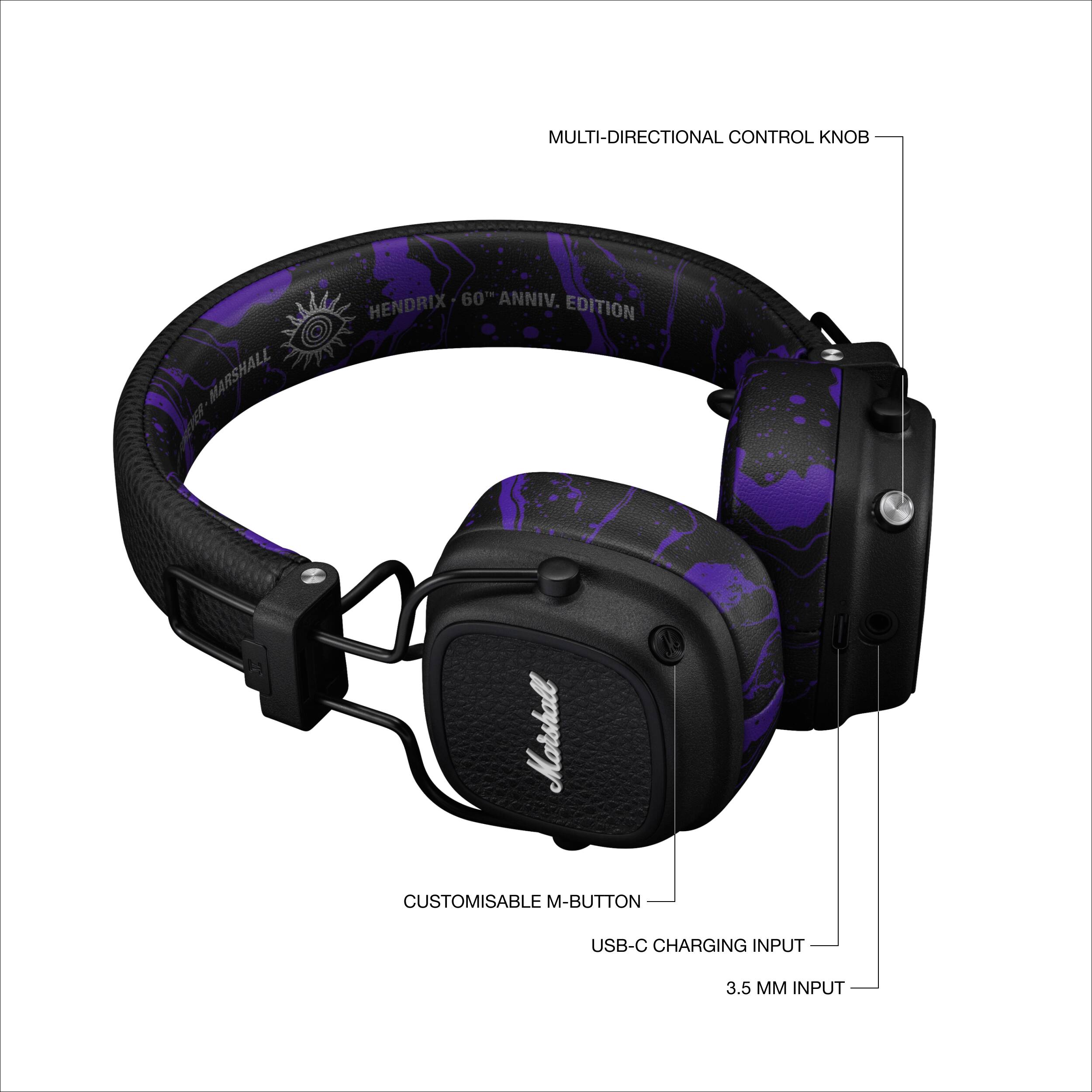 Marshall Major V Wireless On Ear Bluetooth Headphones with