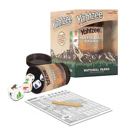 AGES 8+
PWS 108 0030022
Papers - Yahtzee
Yahtzee
National Parks Travel Edition
Yahtzee - National Parks Travel Edition
Yahtzee - National Parks Travel Edition