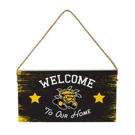 Evergreen Enterprises - Wichita State Shockers 6" x 11" Welcome Home Wood Wall Sign with Rope Hanger - Multicolor