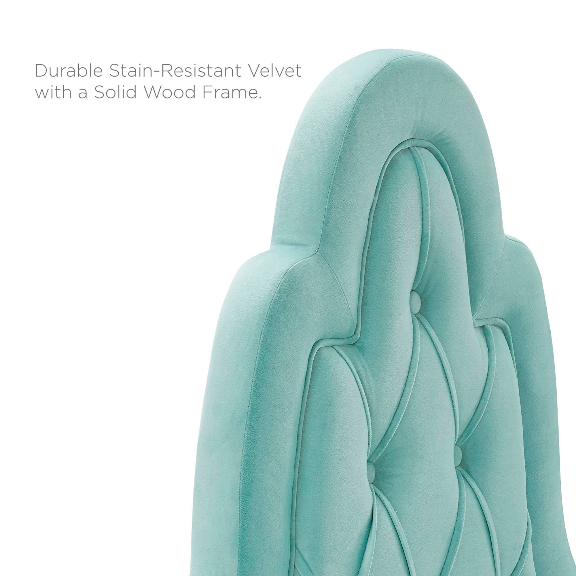 Durable Stain-Resistant Velvet with a Solid Wood Frame.
