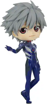 Front. PopMarket - BanPresto - Evangelion Theatrical - Q posket - Kaworu Nagisa Plugsuit Version A Statue - Collectibles - Multicolor.