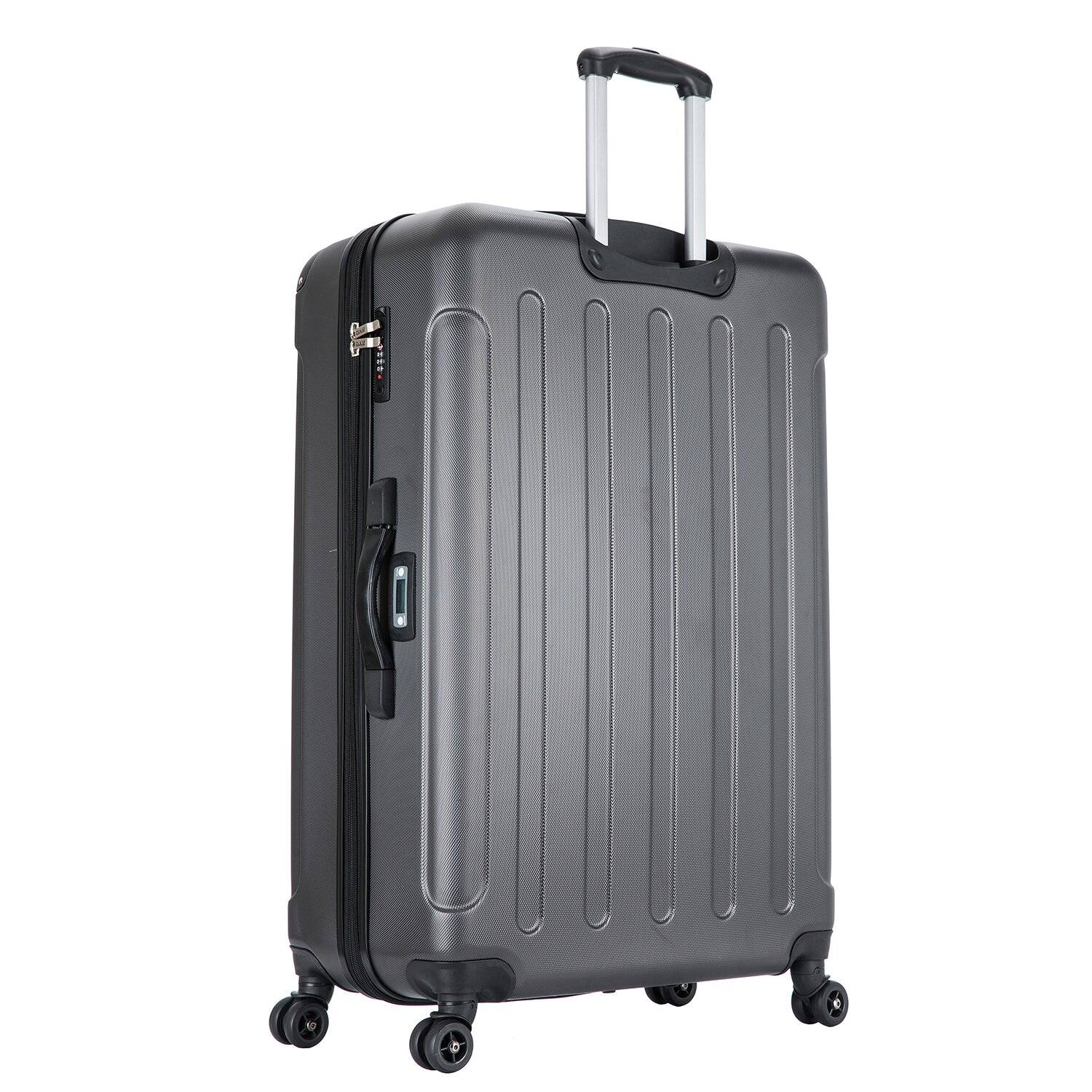 Back. DUKAP - Intely Smart Hardside 2 Piece Luggage Set 20"/28" with USB and integrated weight scale - GREY.