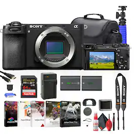 Sony - a6700 Mirrorless Camera Body Bundle + 64GB Card + Battery + Software + Case + Tripod + Accessory Kit